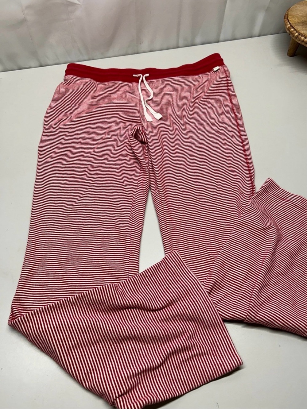 Eddie Bauer Red & White Striped pajama pants